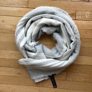 𝅺🤍 Zara Large Acrylic white light grey warm blanket scarf​